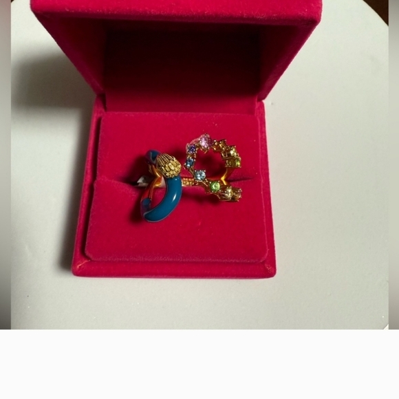 🔹️Kurt Geiger🔹️ rainbow stones Enamel cocktail Ring size 7 and size 8 - Picture 4 of 5